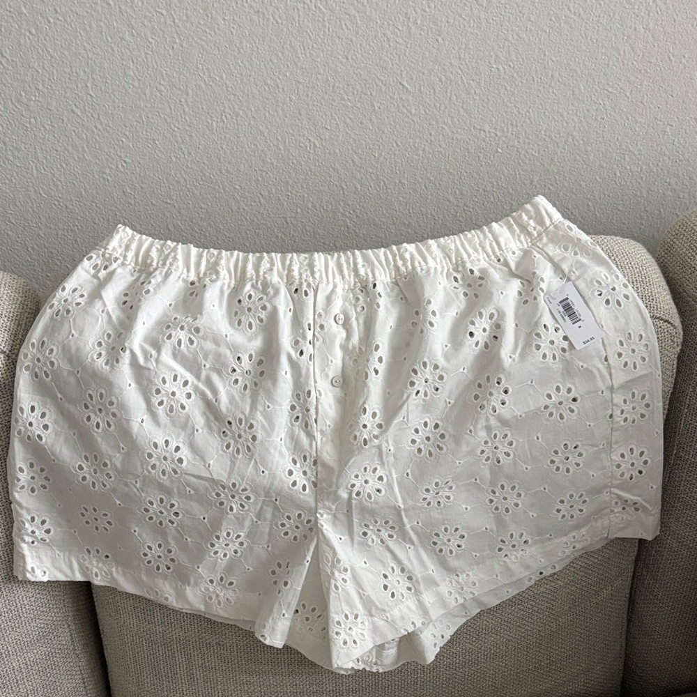GAP White Eyelet Pajama Shorts
